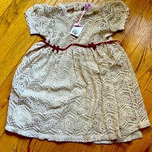 April Cornell Girls Lace Dress With Cotton Under Slip